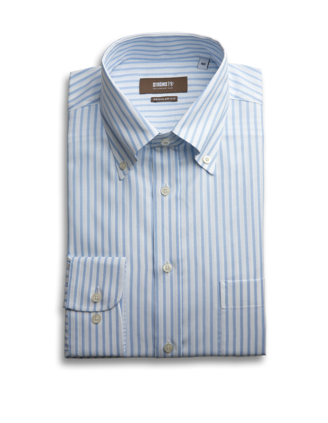 Regular Fit Oxford Skjorta Vit/Blå