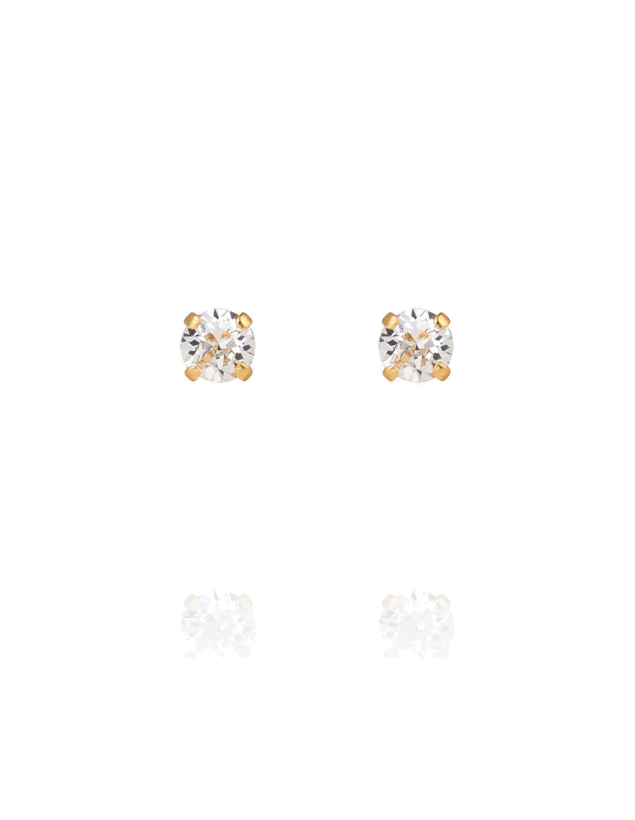 Mini Stud Earring Gold Crystal