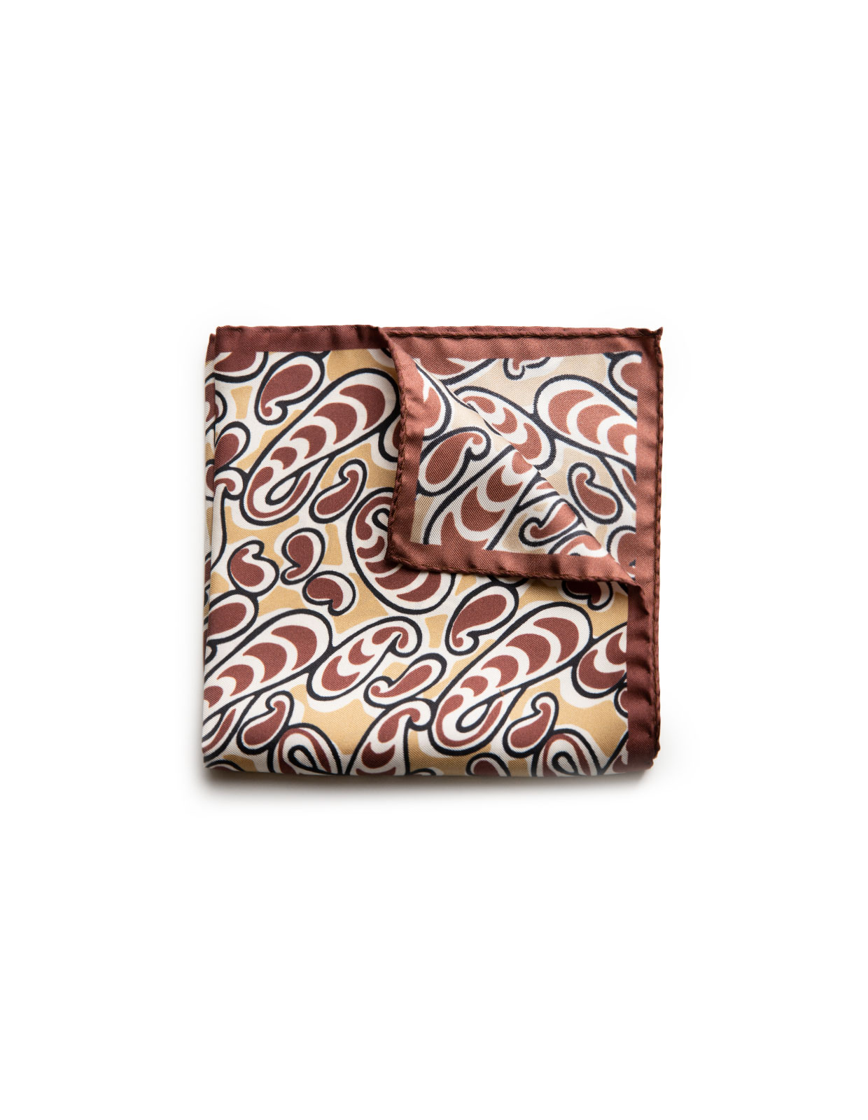 Pocket Square Printed Silk Wine Paisley