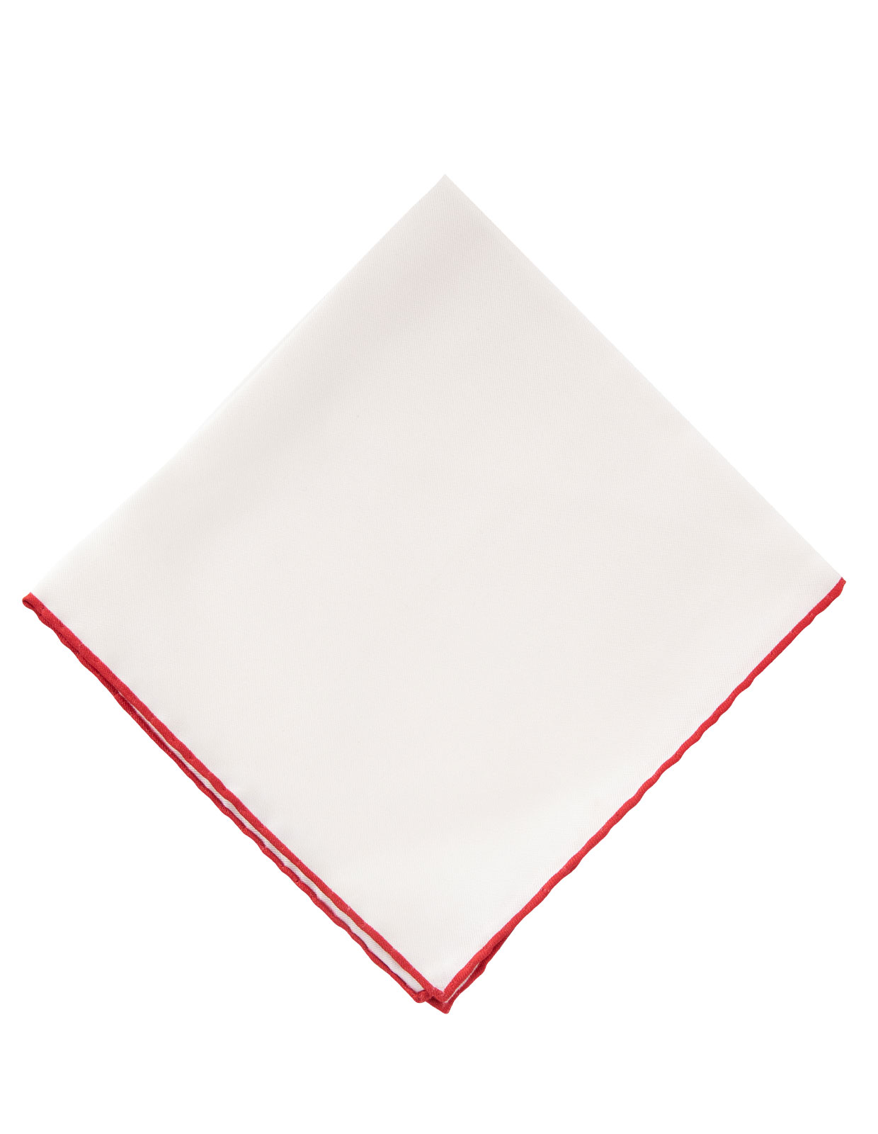 Pocket Square Silk Colored Edging White/Red