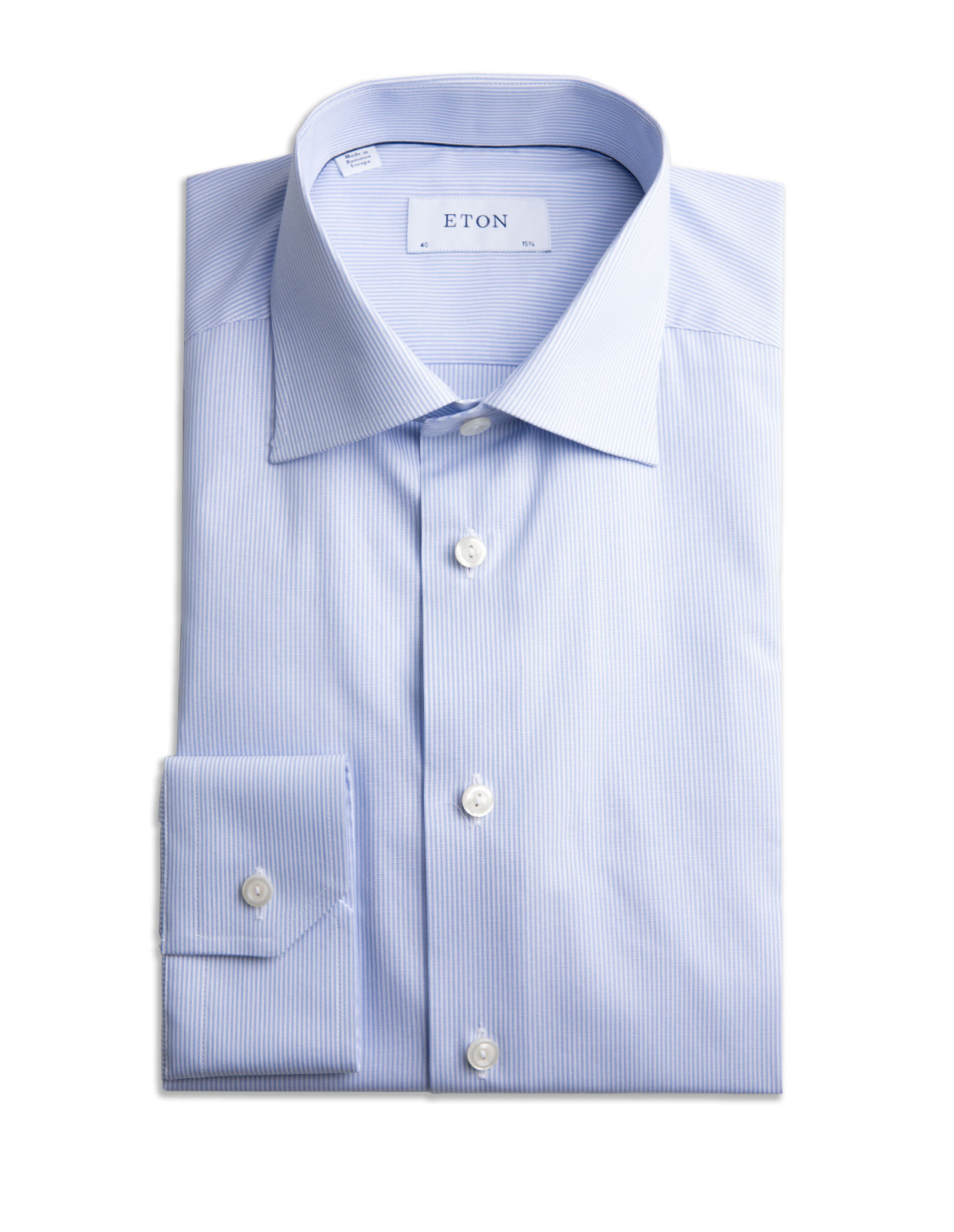 Slim Fit Stripe Poplin Shirt Ljusblå