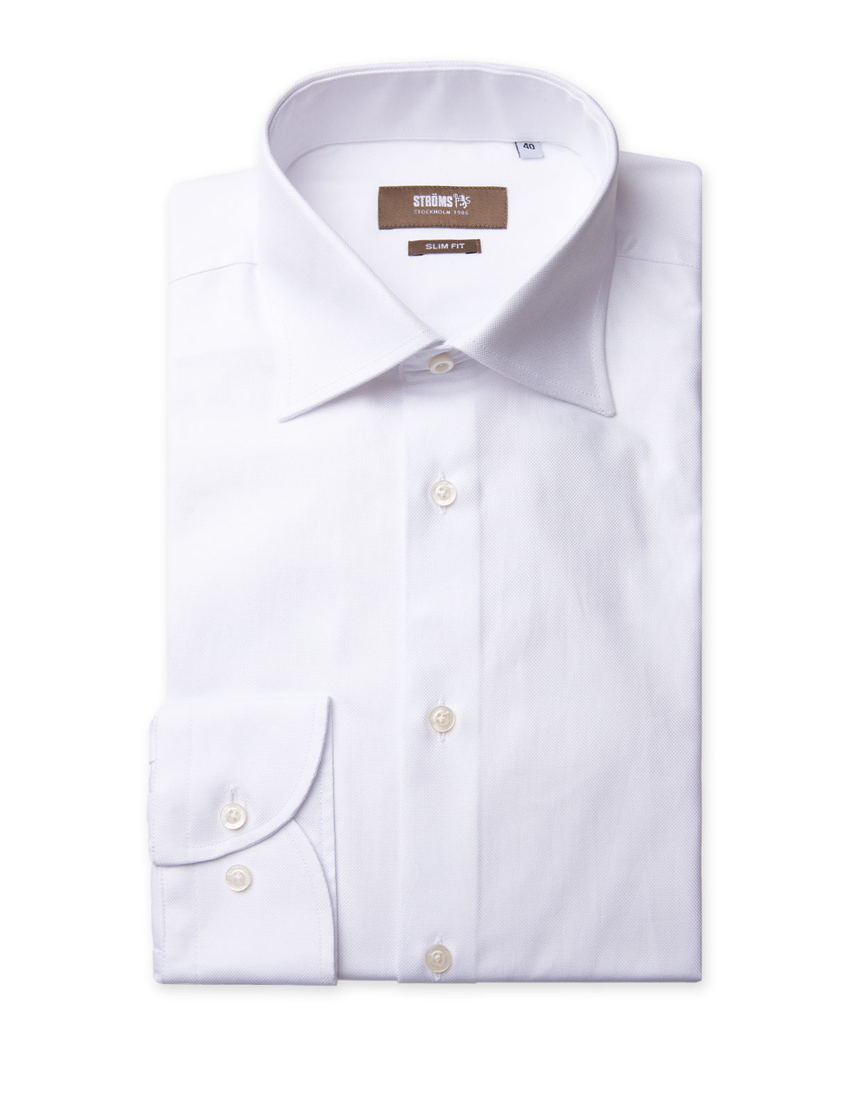 Slim Fit Skjorta Pinpoint Oxford Vit